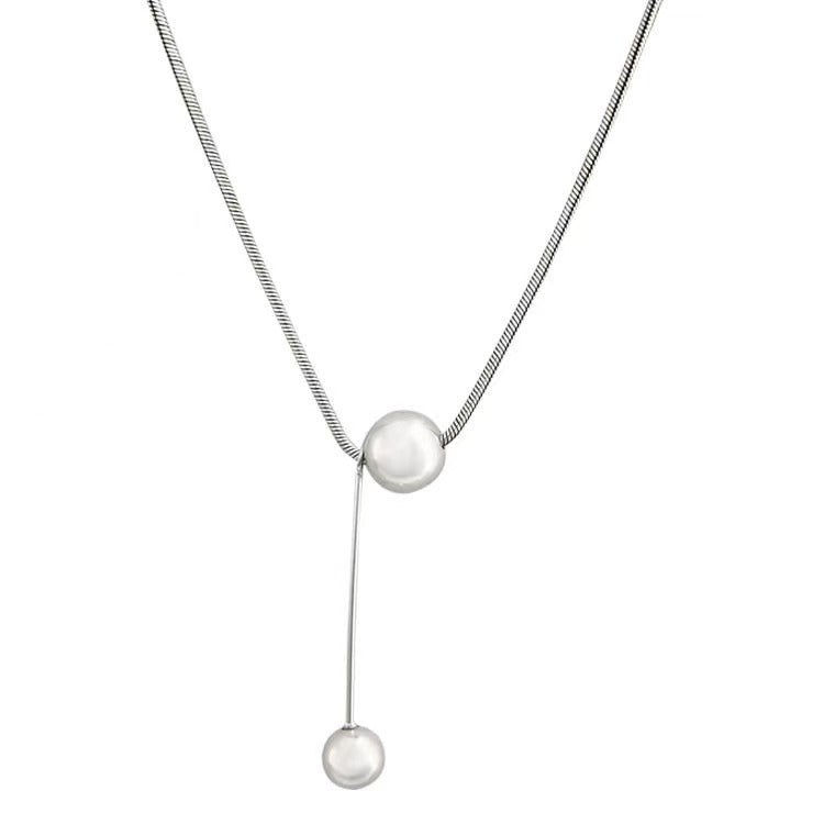 Silver Round Bead Necklace