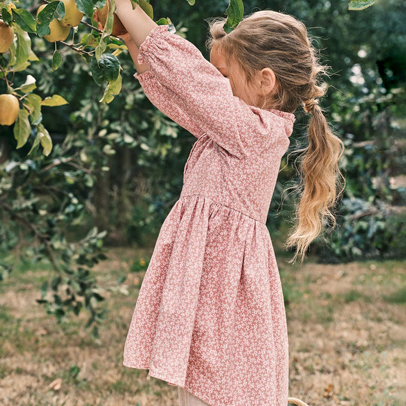 Robe princesse en coton à manches longues