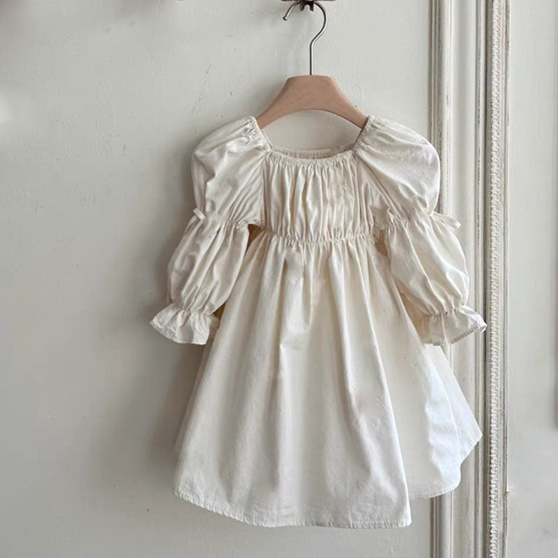 Princess Dress with Puff Sleeves Little Girls (Cotton)