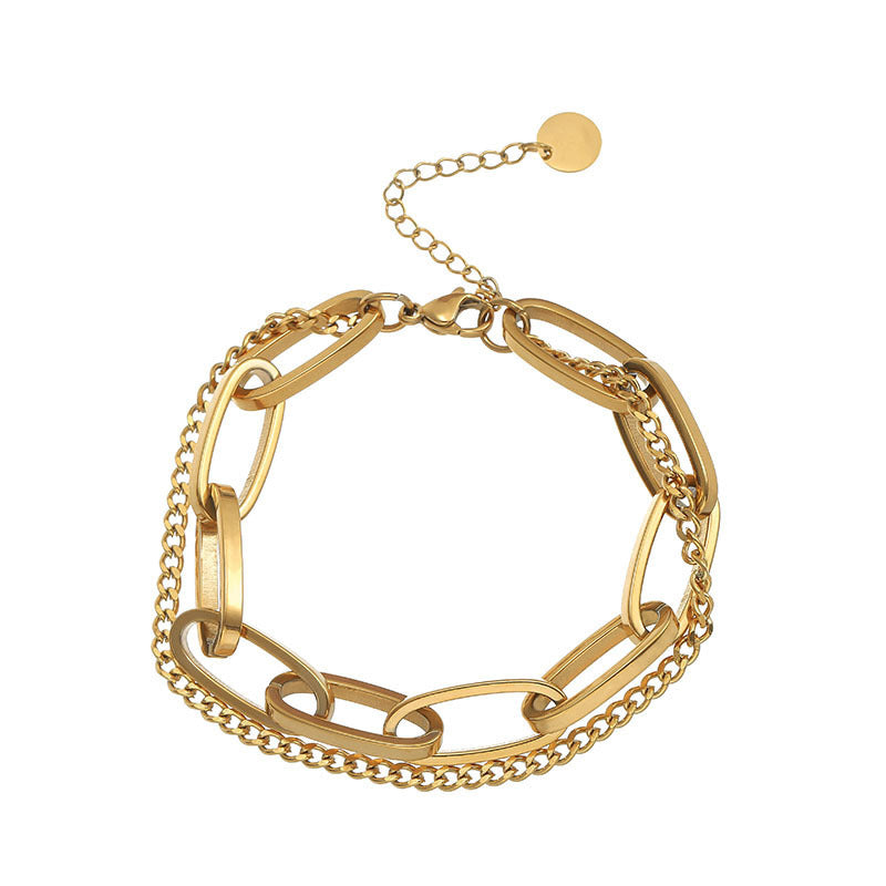 Double-Layer Gold Chain Bracelet