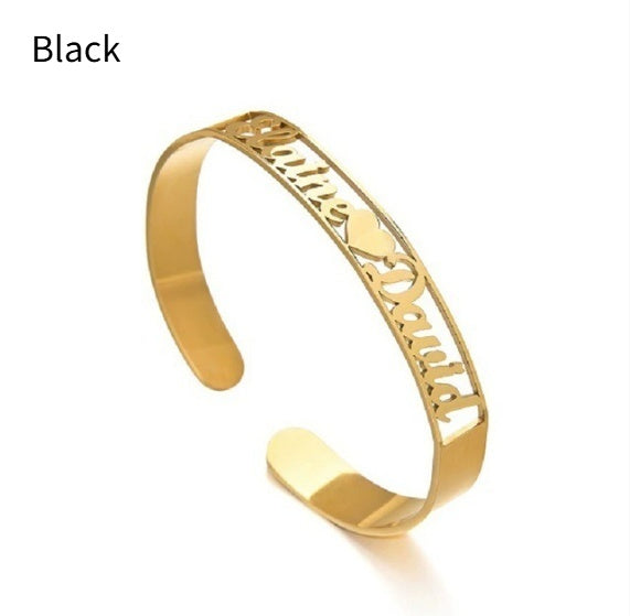 Pulsera personalizada de acero inoxidable con inicial