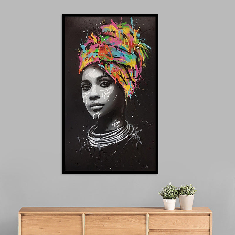 Cuadro en lienzo Mujer africana con turbante