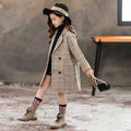 Girls’ Plaid Wool Blend Coat
