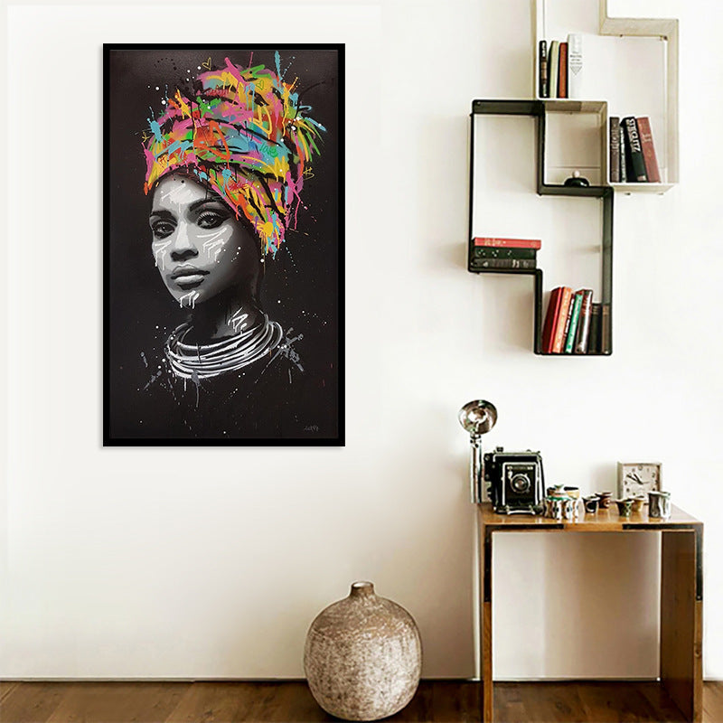 Cuadro en lienzo Mujer africana con turbante