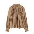 Draped Printed Shirt with Long Sleeves