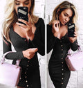 Minivestido entallado de manga larga para mujer
