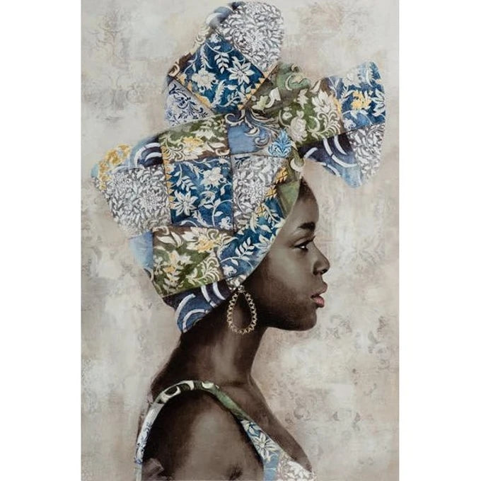 Peinture sur toile abstraite Fille africaine pour décoration de salon