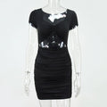 Short Fitted Dress with Short Sleeves for Women
