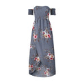 Vestido largo bohemio con hombros descubiertos