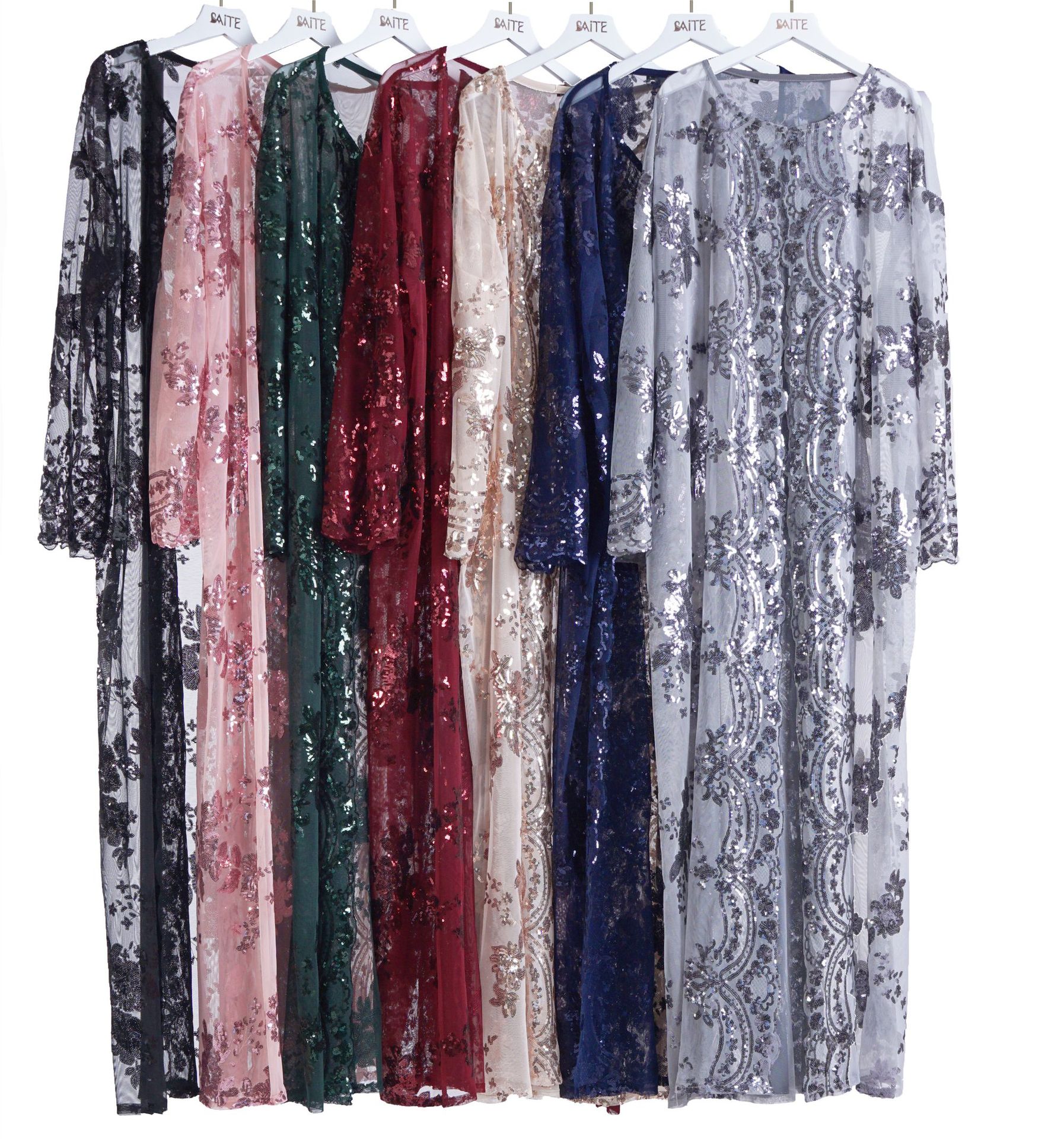 Long Floral Dress with Short Sleeves and Belt