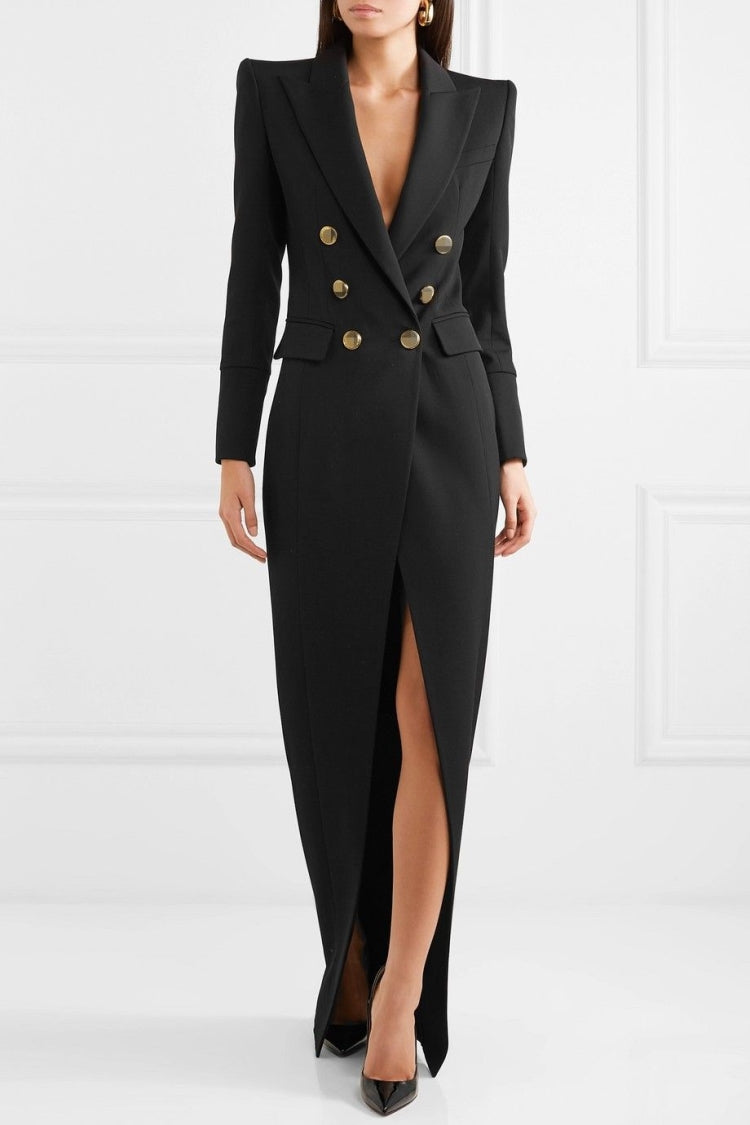 Vestido largo con botones y aspecto elegante