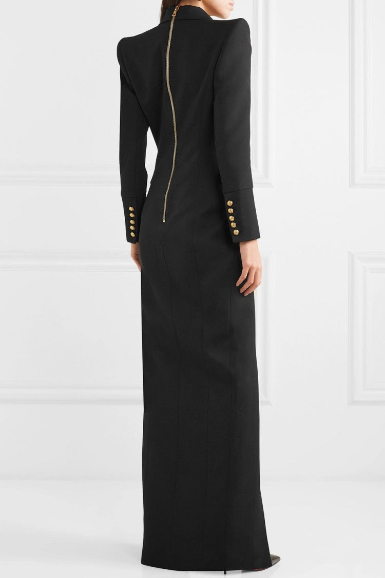 Vestido largo con botones y aspecto elegante