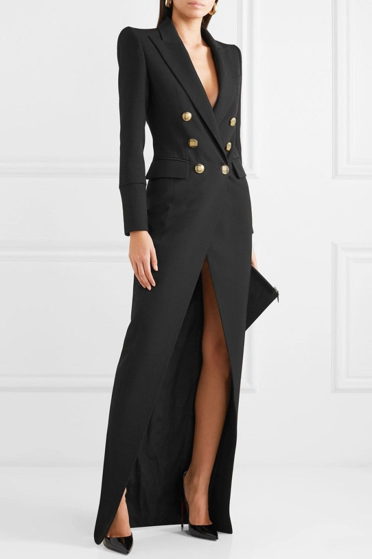 Vestido largo con botones y aspecto elegante