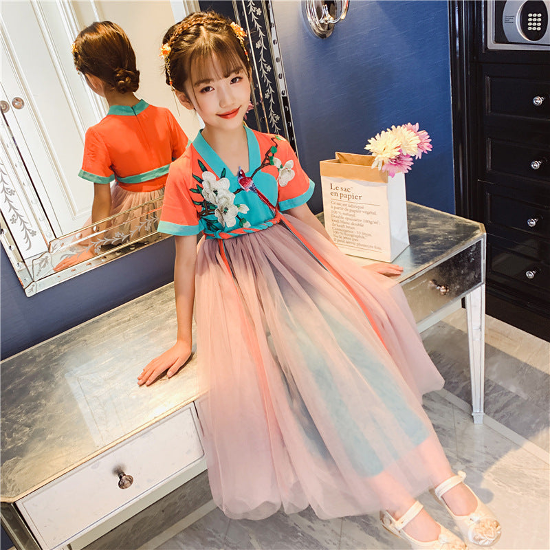 Orange Dress for Girls Easy-to-Wear Cut