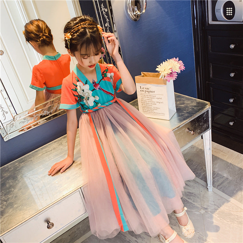 Orange Dress for Girls Easy-to-Wear Cut