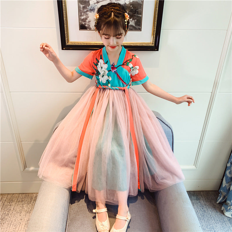 Orange Dress for Girls Easy-to-Wear Cut