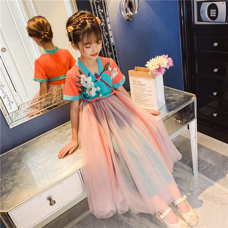 Orange Dress for Girls Easy-to-Wear Cut