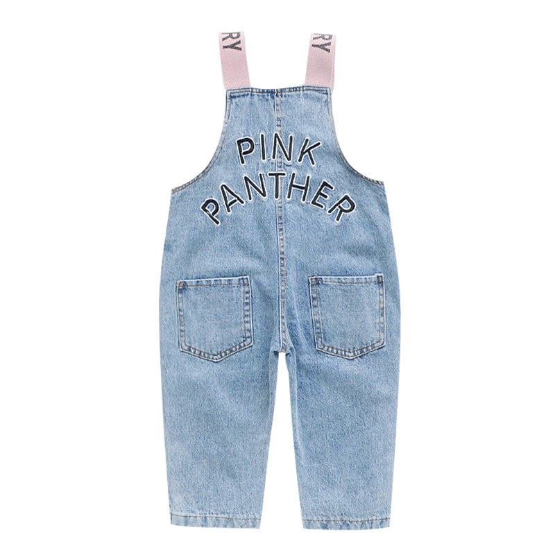 "Pink Panther" Denim Overalls for Kids
