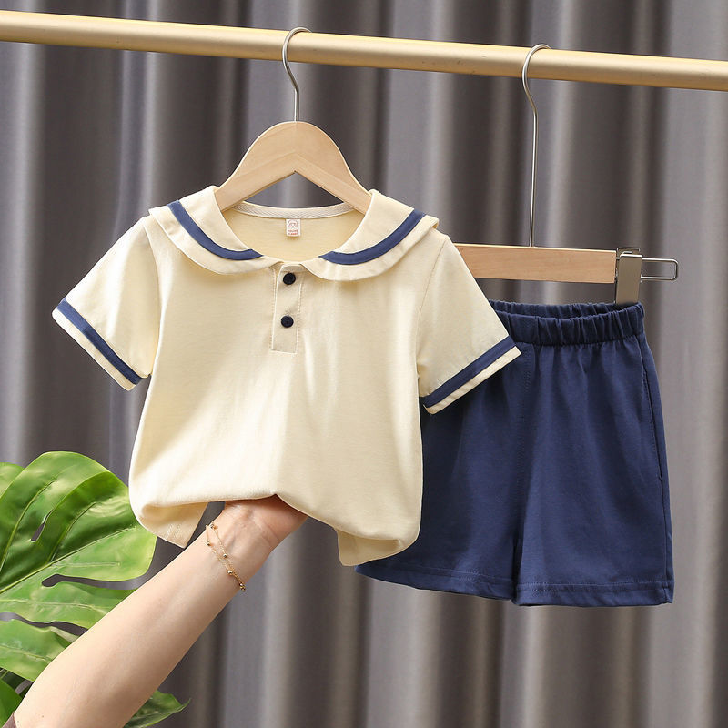 Ensemble 2 pièces en coton pour fille : t-shirt à manches courtes et pantalon