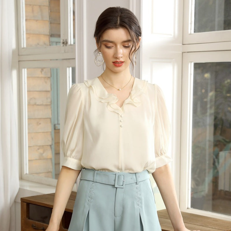 High-Waist Flowing Pleated Shorts