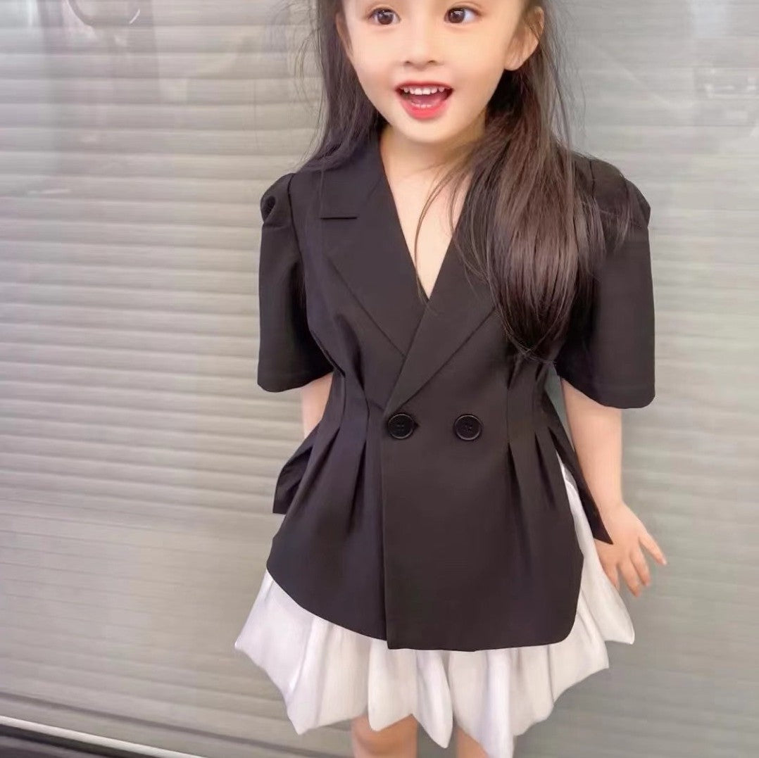 Girls’ Hepburn-Style Summer Two-Piece Set