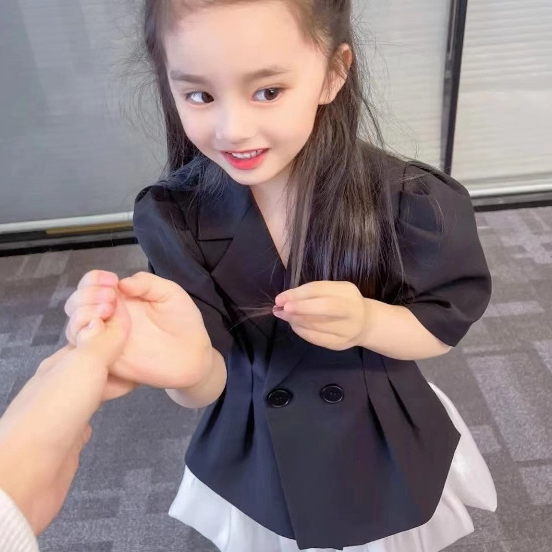 Girls’ Hepburn-Style Summer Two-Piece Set