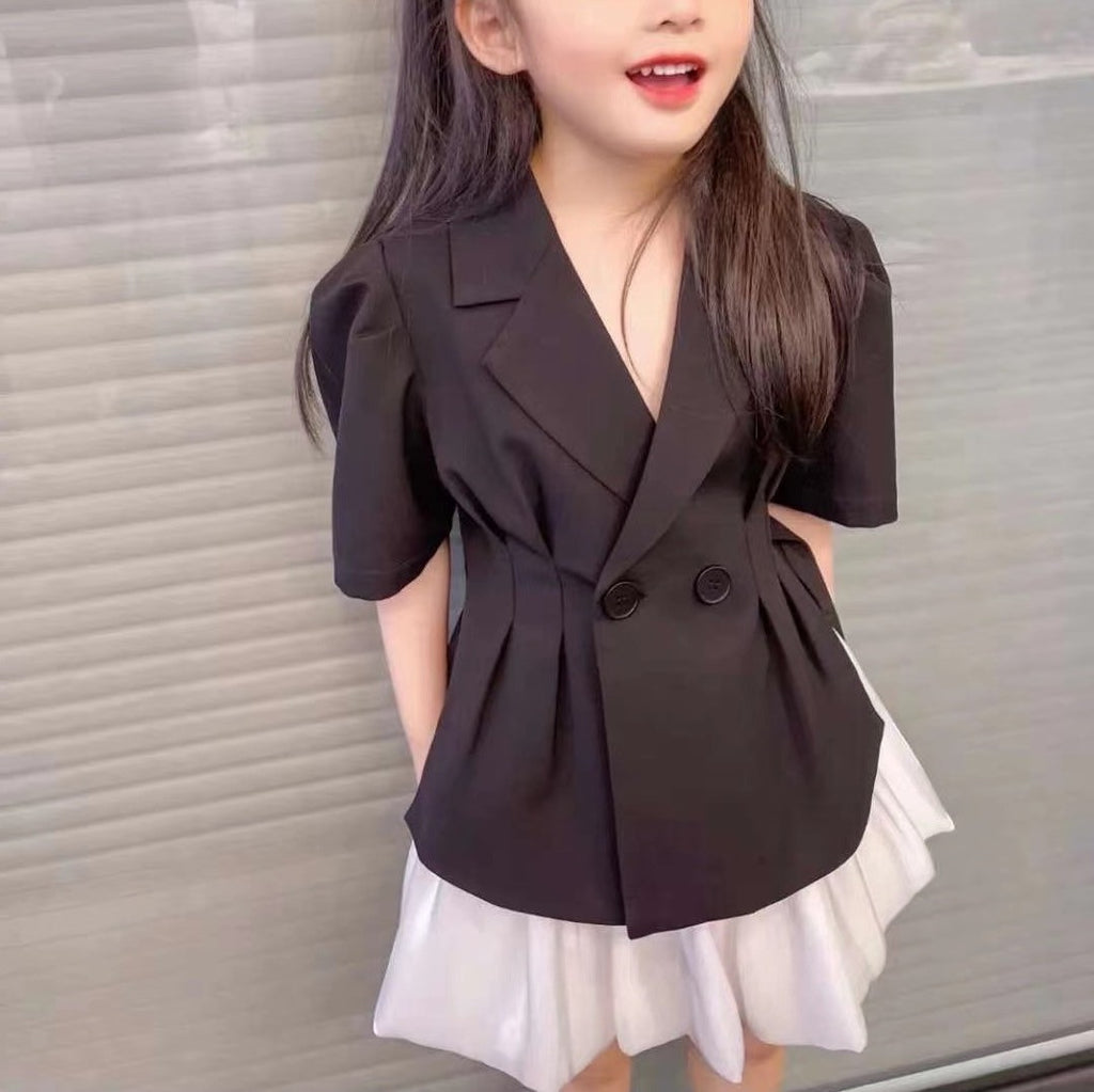 Conjunto de dos piezas de verano estilo Hepburn para niña