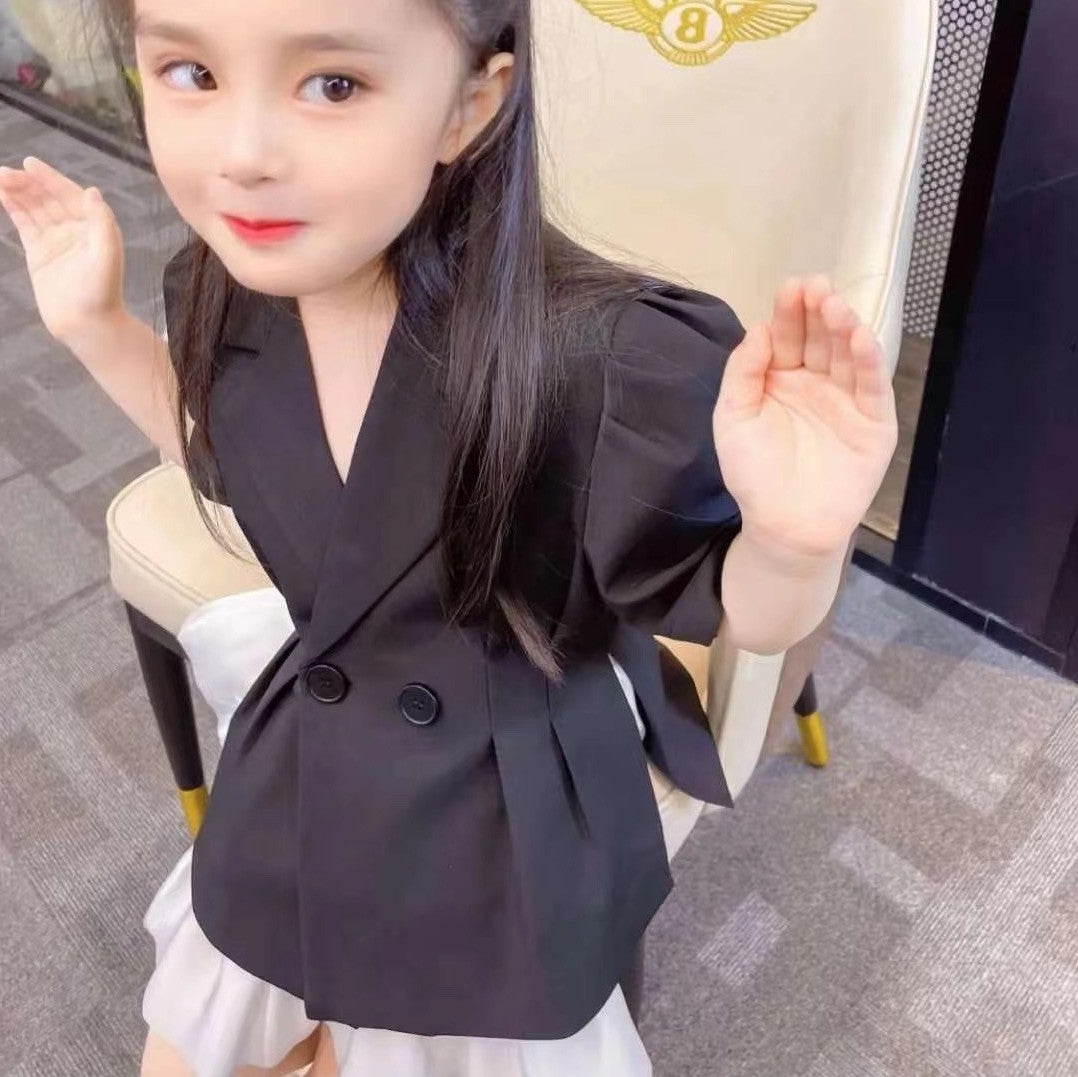 Girls’ Hepburn-Style Summer Two-Piece Set