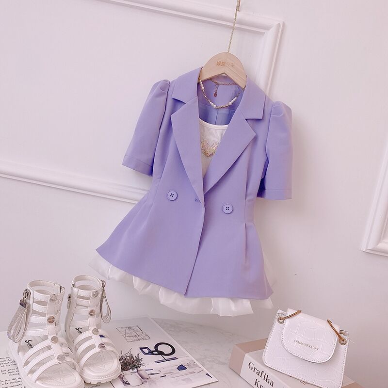 Girls’ Hepburn-Style Summer Two-Piece Set