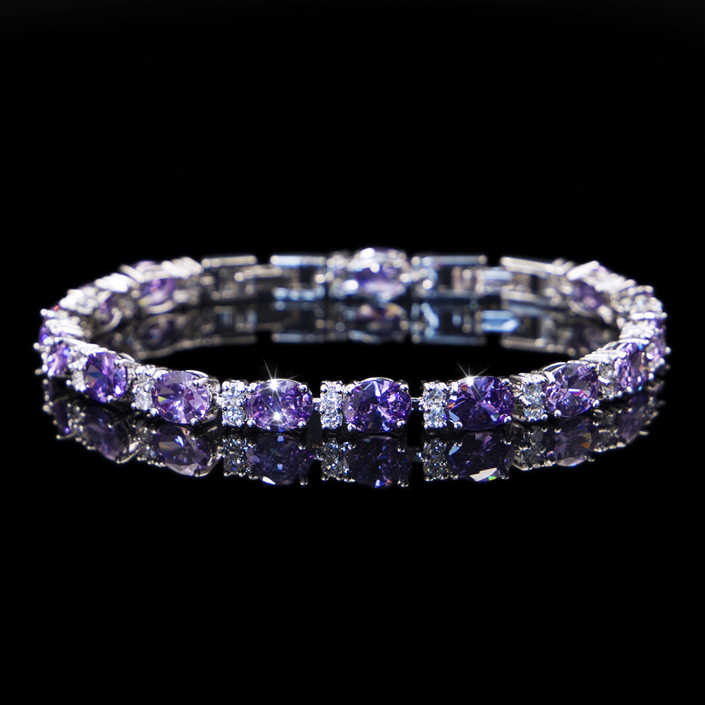 Pulsera sencilla de circonitas de cristal