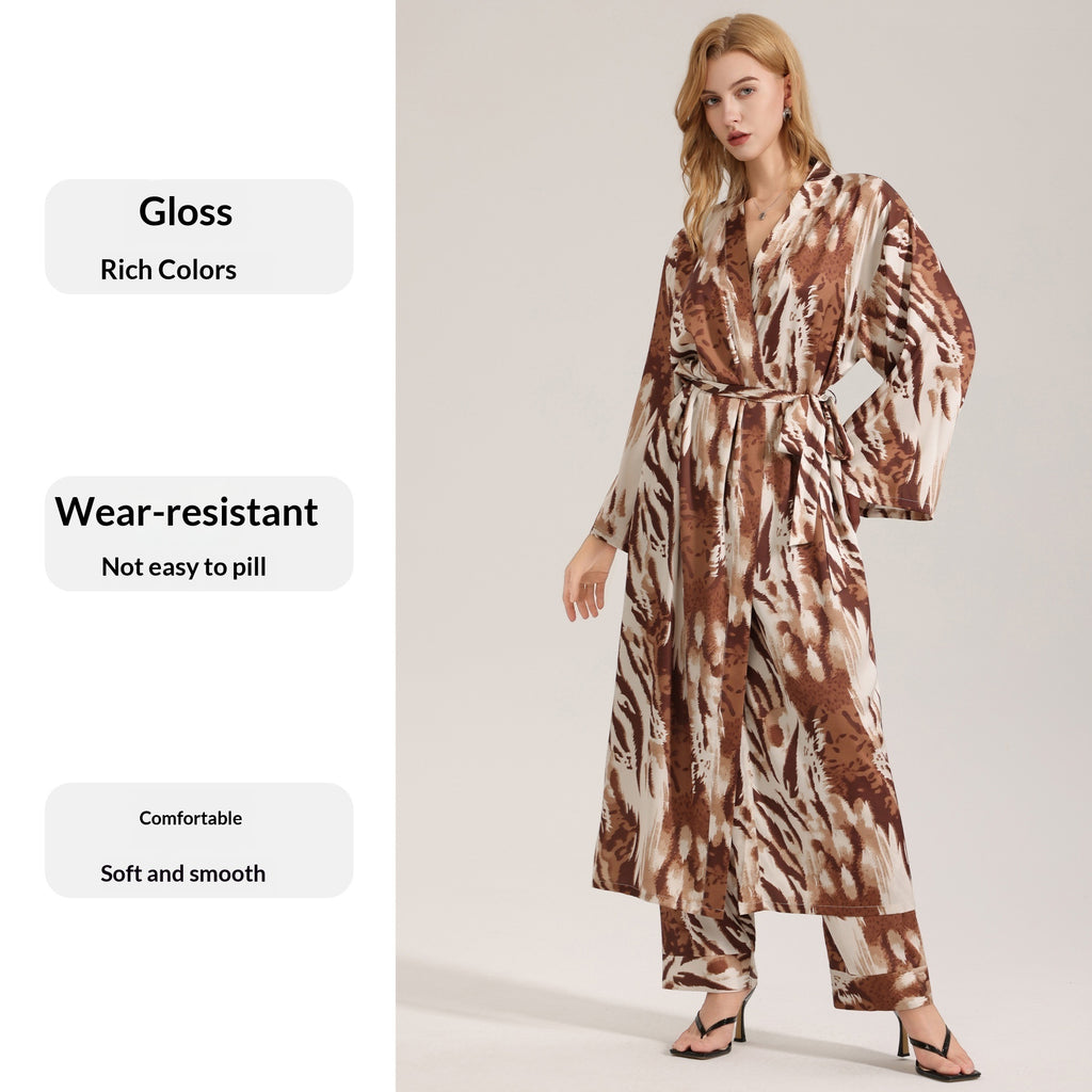 Robe légère à imprimé léopard effet satiné