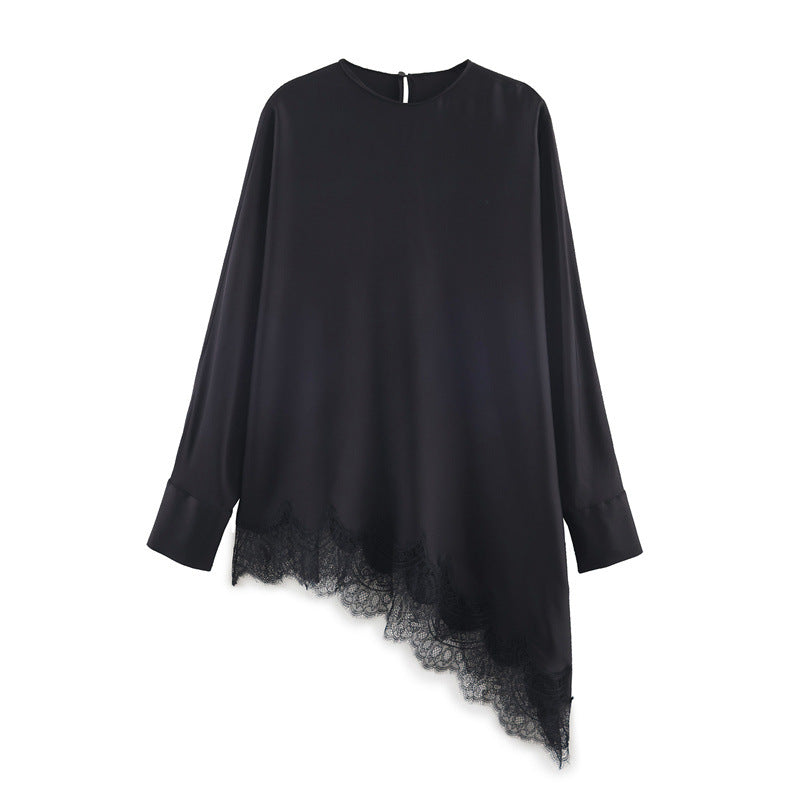 Camisa abotonada asimétrica holgada