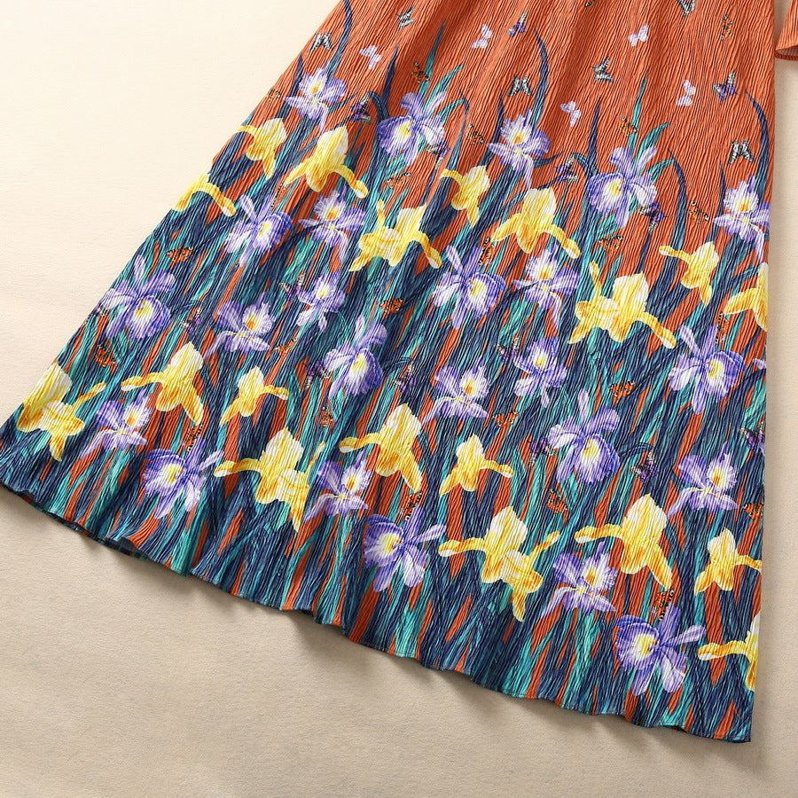 Elegante vestido de manga larga con cintura adornada