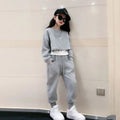 Conjunto de suéter y pantalón informal de punto para niña