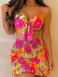 Conjunto Estampado Bohemio con Tirantes y Falda a Juego