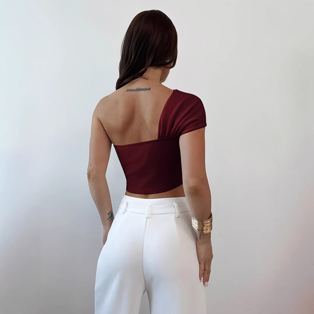 Deep Red Fitted Sleeveless Top