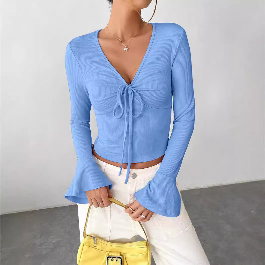 City-Chic Notched Collar Blouse with Tie Cuffs