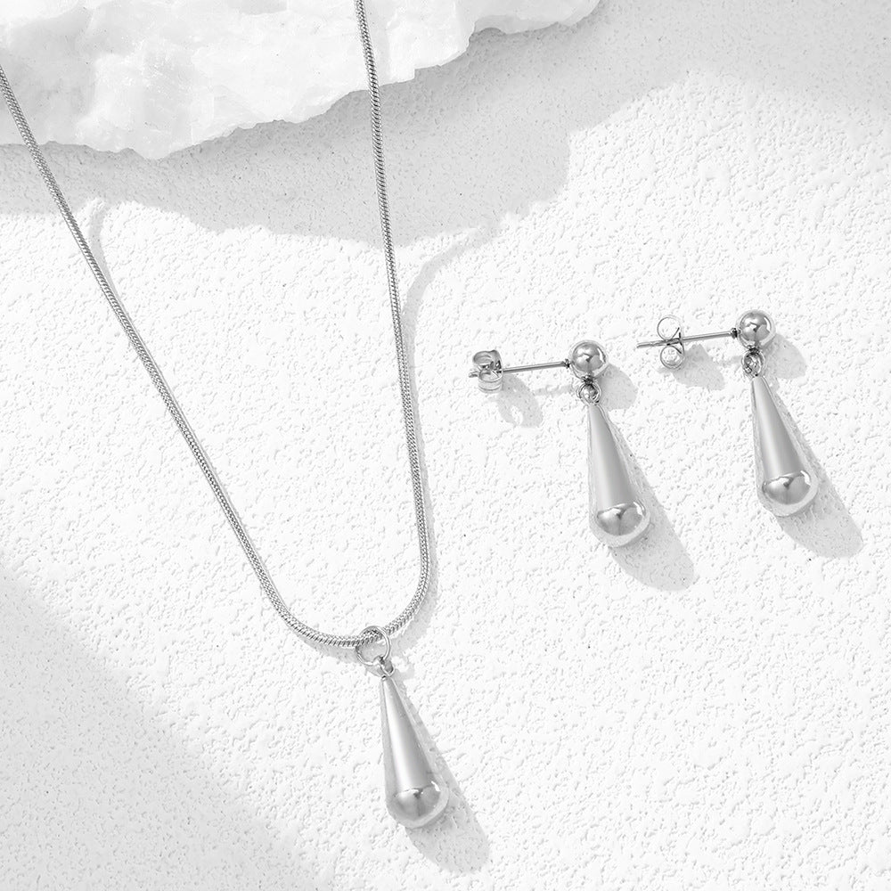 Juego Elegancia Gota de Agua de Acero Inoxidable