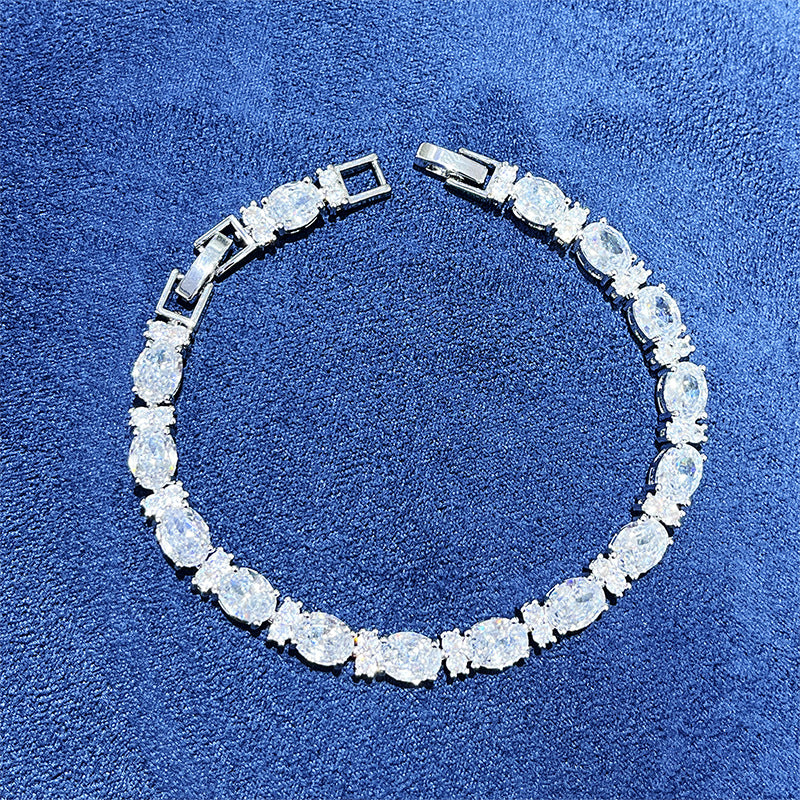 Pulsera sencilla de circonitas de cristal