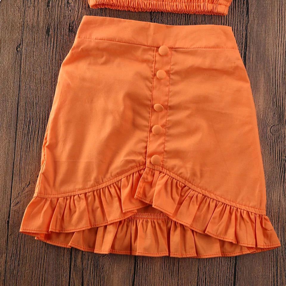 Girls’ Orange Skirt Set