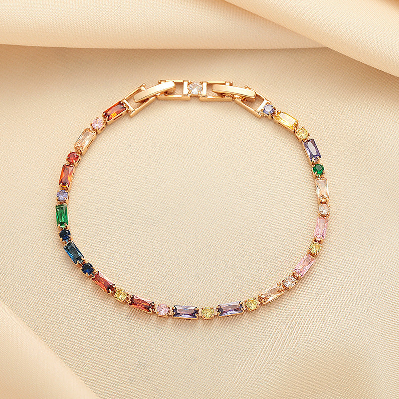 Pulsera Elegante de Zirconia Colorida