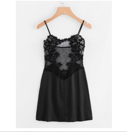 Lightweight Lace Nightgown with Thin Straps