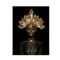 Cuadro en lienzo Mujer africana con corona dorada de moda