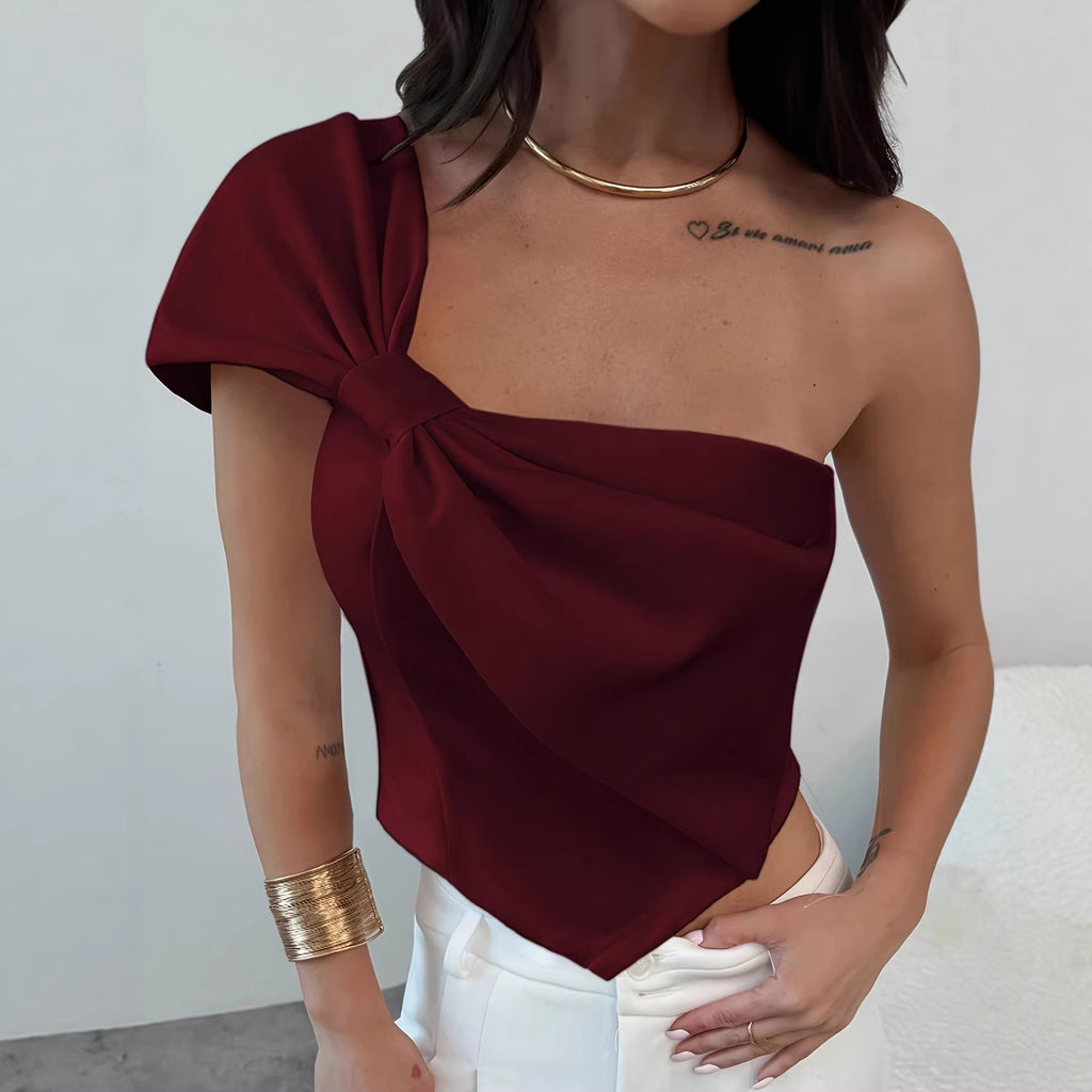 Deep Red Fitted Sleeveless Top