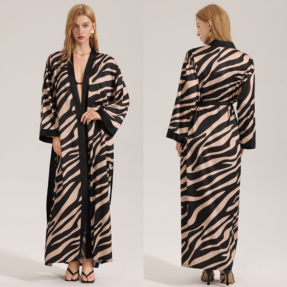 Light Zebra Print Pajama Set with Long Sleeves