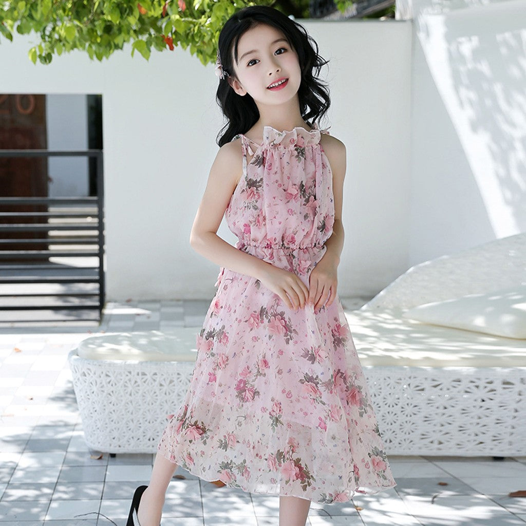 Vestido rosa de algodón para verano para bebés y niñas, Espíritu de fiesta