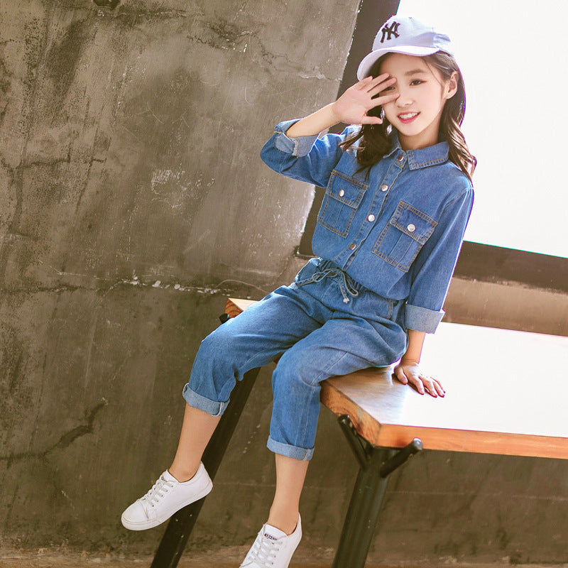 Girls’ Denim Two-Piece Set