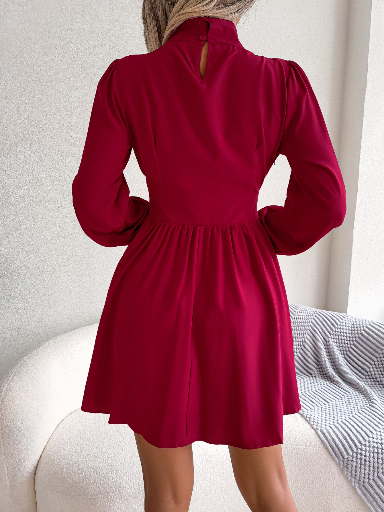 Fluid Cutout Dress with Tied Waist
