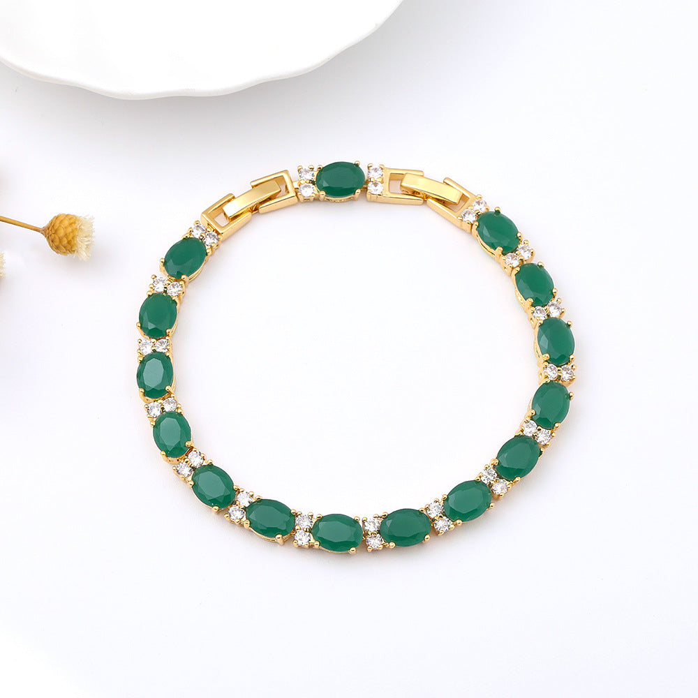 Pulsera sencilla de circonitas de cristal