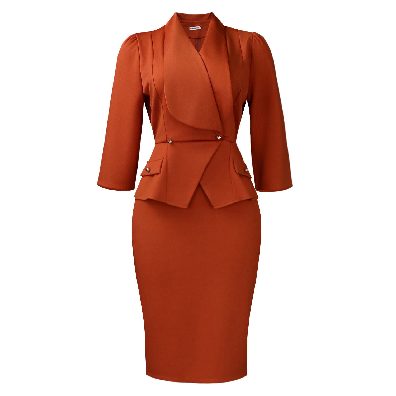 Women’s Elegant Belted Bodycon Midi Dress